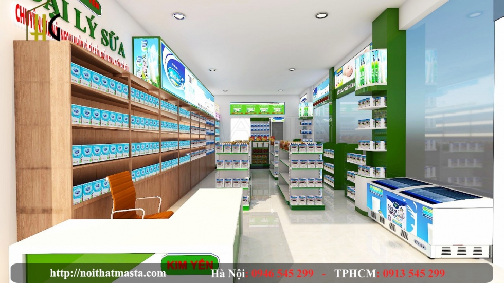 thiết kế dự án shop sữa Bình Phước